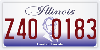 IL license plate Z400183
