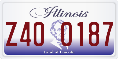 IL license plate Z400187