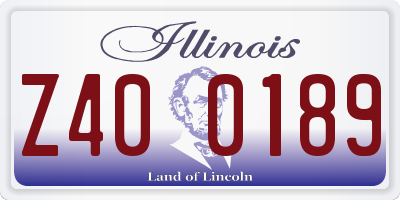 IL license plate Z400189