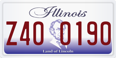 IL license plate Z400190