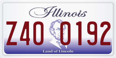 IL license plate Z400192