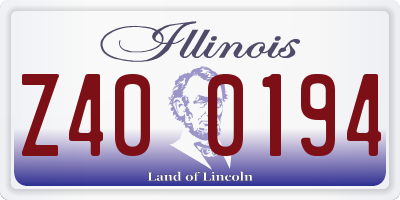 IL license plate Z400194