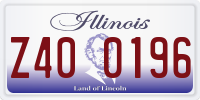 IL license plate Z400196