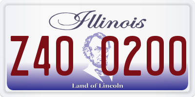 IL license plate Z400200
