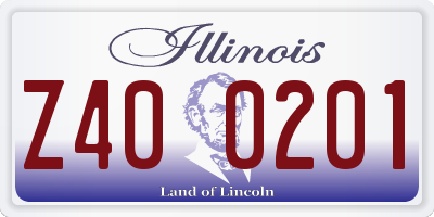 IL license plate Z400201
