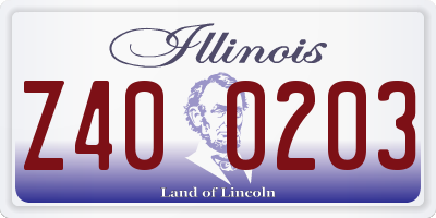 IL license plate Z400203