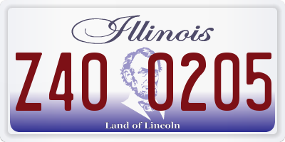 IL license plate Z400205