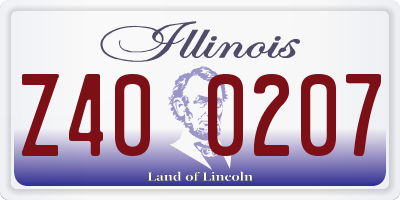 IL license plate Z400207