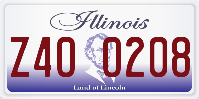 IL license plate Z400208