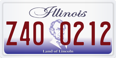 IL license plate Z400212