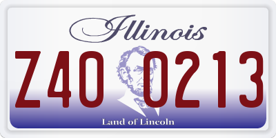 IL license plate Z400213