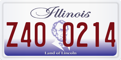IL license plate Z400214