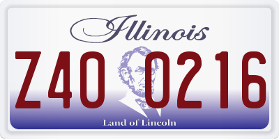 IL license plate Z400216