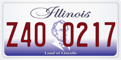 IL license plate Z400217
