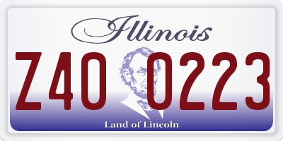 IL license plate Z400223