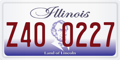 IL license plate Z400227