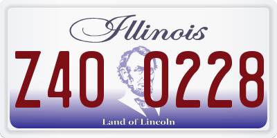 IL license plate Z400228