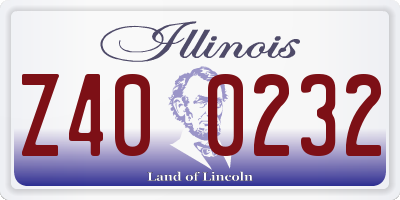 IL license plate Z400232