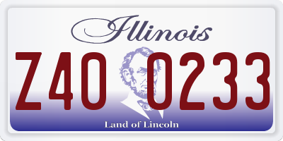 IL license plate Z400233