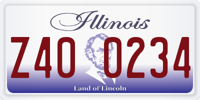 IL license plate Z400234