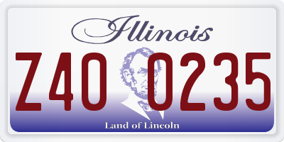 IL license plate Z400235
