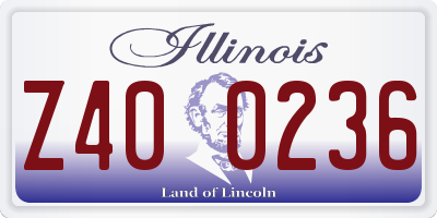 IL license plate Z400236
