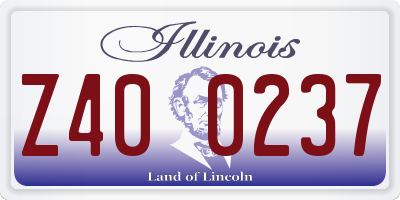IL license plate Z400237