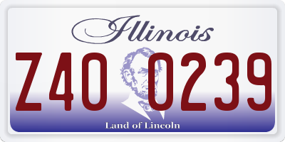 IL license plate Z400239