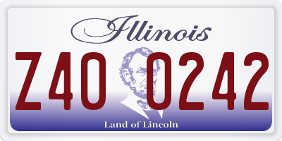IL license plate Z400242