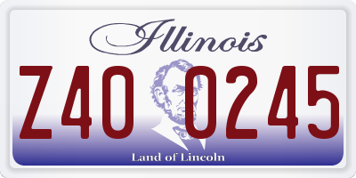 IL license plate Z400245