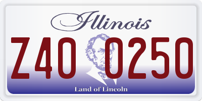 IL license plate Z400250