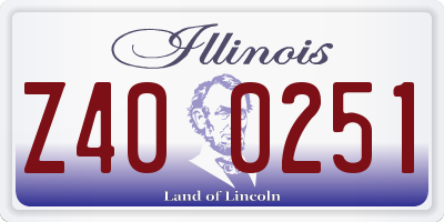 IL license plate Z400251
