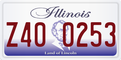 IL license plate Z400253