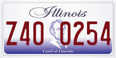 IL license plate Z400254