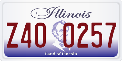 IL license plate Z400257