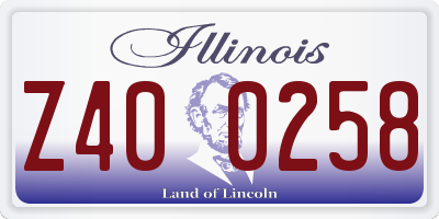 IL license plate Z400258