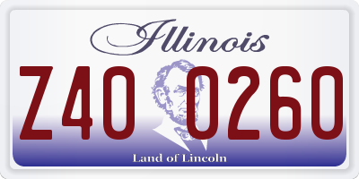 IL license plate Z400260