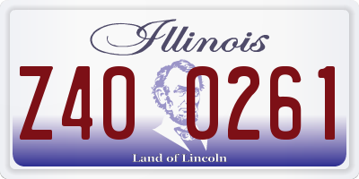 IL license plate Z400261