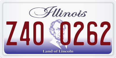 IL license plate Z400262