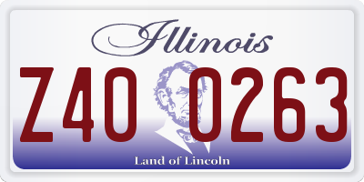 IL license plate Z400263