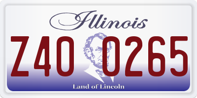 IL license plate Z400265