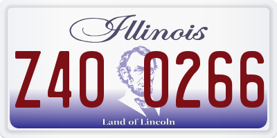 IL license plate Z400266