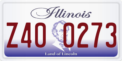 IL license plate Z400273