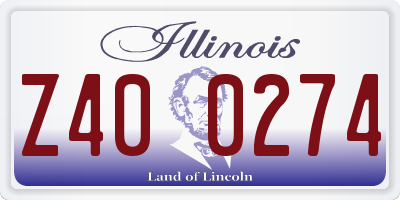 IL license plate Z400274