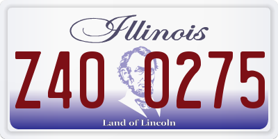 IL license plate Z400275