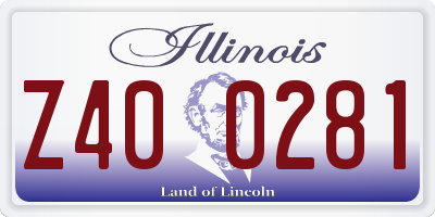 IL license plate Z400281