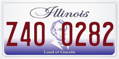 IL license plate Z400282