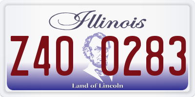 IL license plate Z400283