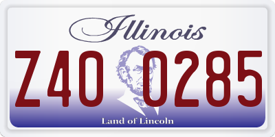 IL license plate Z400285