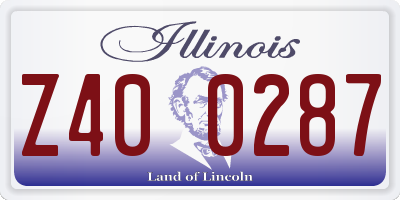 IL license plate Z400287